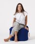 Atelier Del Sofa Square Pouf - Blue